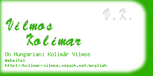 vilmos kolimar business card