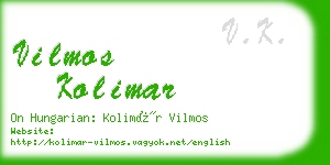 vilmos kolimar business card